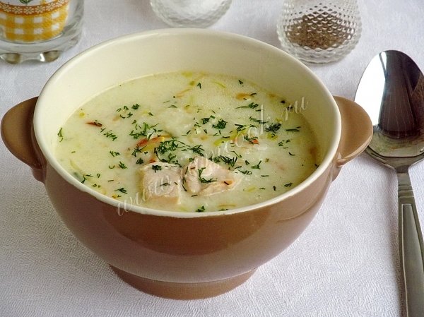 Английский куриный суп с плавленым сыром