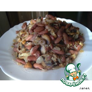 Лобио с грибами